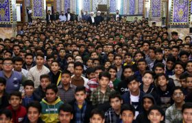 حضور و سخنرانی آیت الله ناصری در جمع دانش آموزان مدرسه معارف شهید مطهری