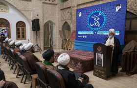 حضور نماینده ولی فقیه در استان در مدرسه علمیه خان به مناسبت هفته پژوهش