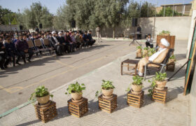 حضور آیت الله ناصری در دبیرستان پسرانه علوم و معارف اسلامی به مناسبت هفته معلم