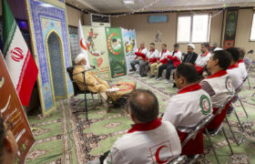 دیدار آیت الله ناصری با اعضای جمعیت هلال احمر یزد